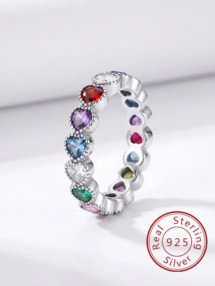 

925 Sterling Silver Delicate Sparkling Heart Shape Zircon Ring For Women Engagement Wedding Fashion High Quality Fine Jewelry