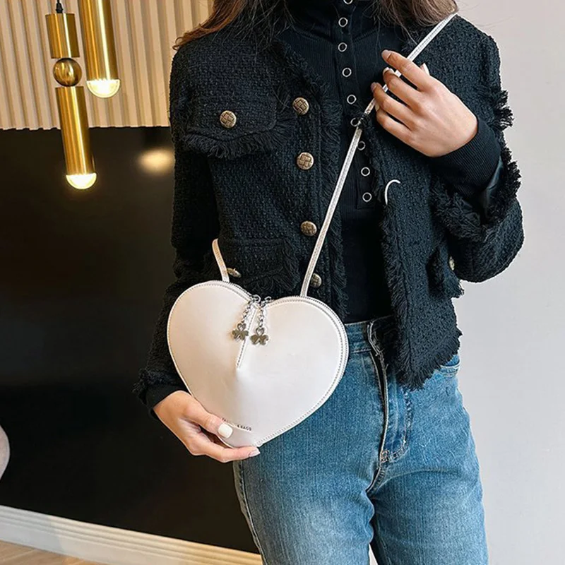 Fashion Elegant Luxury Handbags Women\'s Wallet Cute Love Heart Shoulder Bag Leather Travel Vacation Female Crossbody Bags