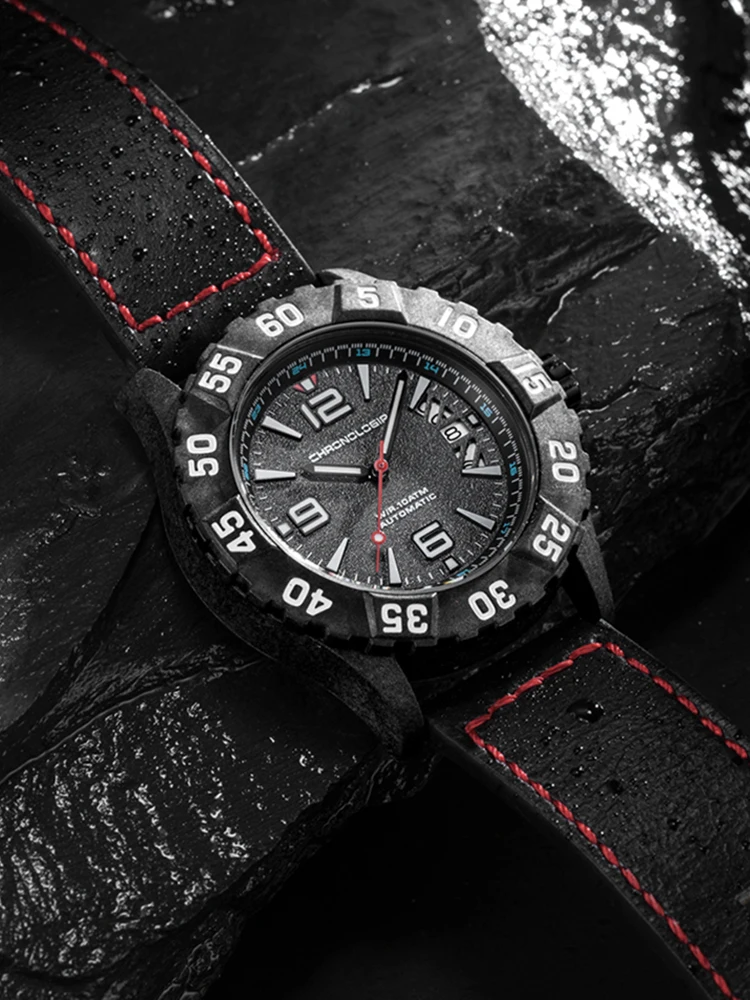 Carbon Fiber Military Watch Automatic Mechanical Wristwatches 45mm Sports Watch men Army Outdoor Luminous Clocks Chronologia