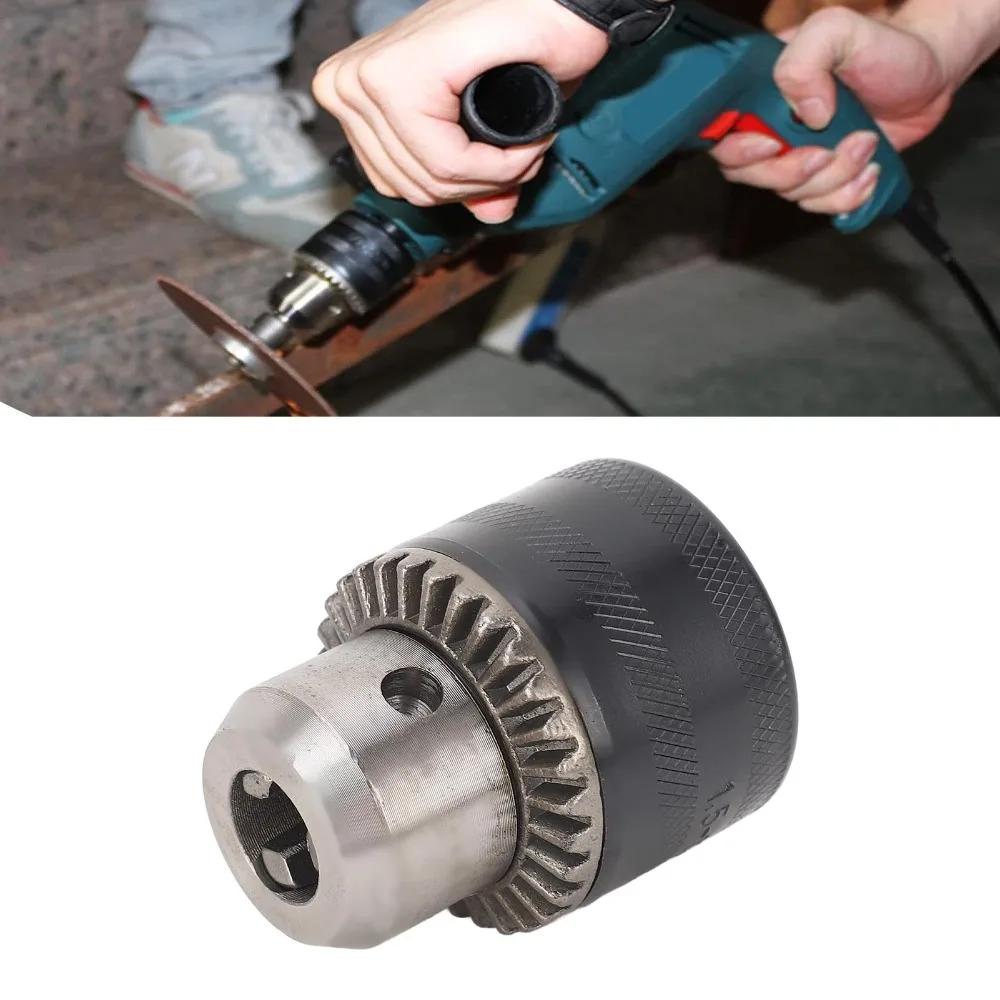 Carbon Steel Keyed Drill Chuck 1/2-20UNF Thread 1.5-13mm Capacity Quick Change Drill Chuck SDS Plus Connection 3 Jaw Design
