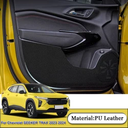 For Chevrolet SEEKER TRAX 2023 2024 Car Door Anti Kick Pad Carbon Fiber Leather Texture Anti Dirt Protective Sticker Accessories
