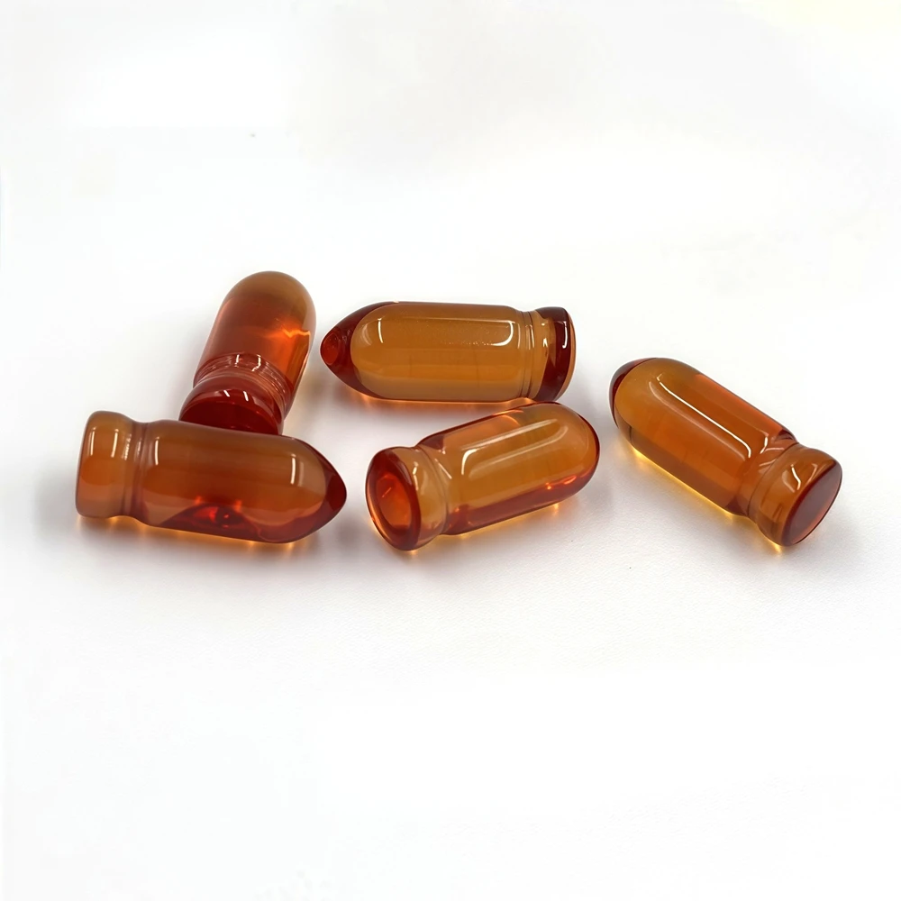 1Pc High Quality Orange Corundum Bullet Cut 6X15mm Synthetic Gemstone High Temperature Resistance