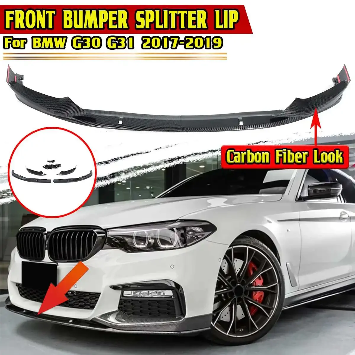 

G30 Bumper Lip Car Front Bumper Splitter Lip Diffuser Guard Cover For BMW G30 G31 M Sport 2017-2019 Front Bumper Lip Body Kit