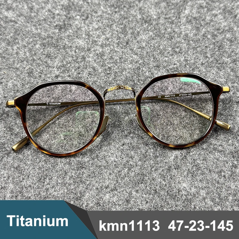 

Japanese brand Round Oval Spectacle Frame Handmade kmn1113 Glasses Frame Fashion Retro Men Women Ultralight Titanium Eyeglasses