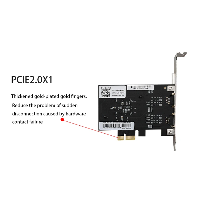 Imagem -03 - Adaptador Lan para Jogos Dual-port Gigabit Placa de Rede Pci-e Fast Ethernet Jogo de Chip Intel Rj45 10 Mbps 100 Mbps 1000 Mbps