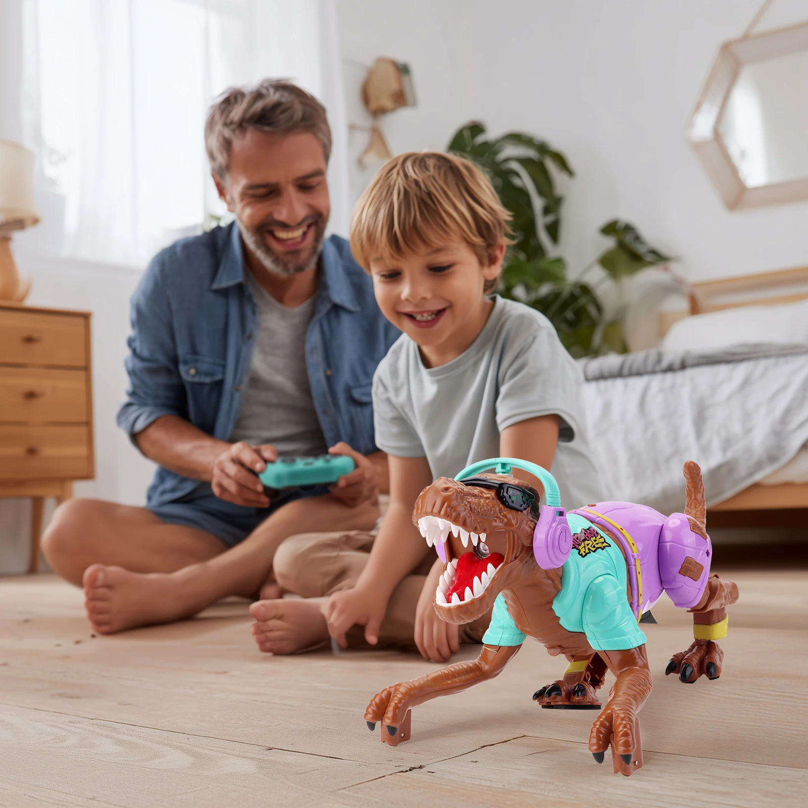 Dinosaurio de juguete con Control remoto, dinosaurio que camina RC con luz y sonido, pulverizador electrónico, Robot de dinosaurio, regalo para niños
