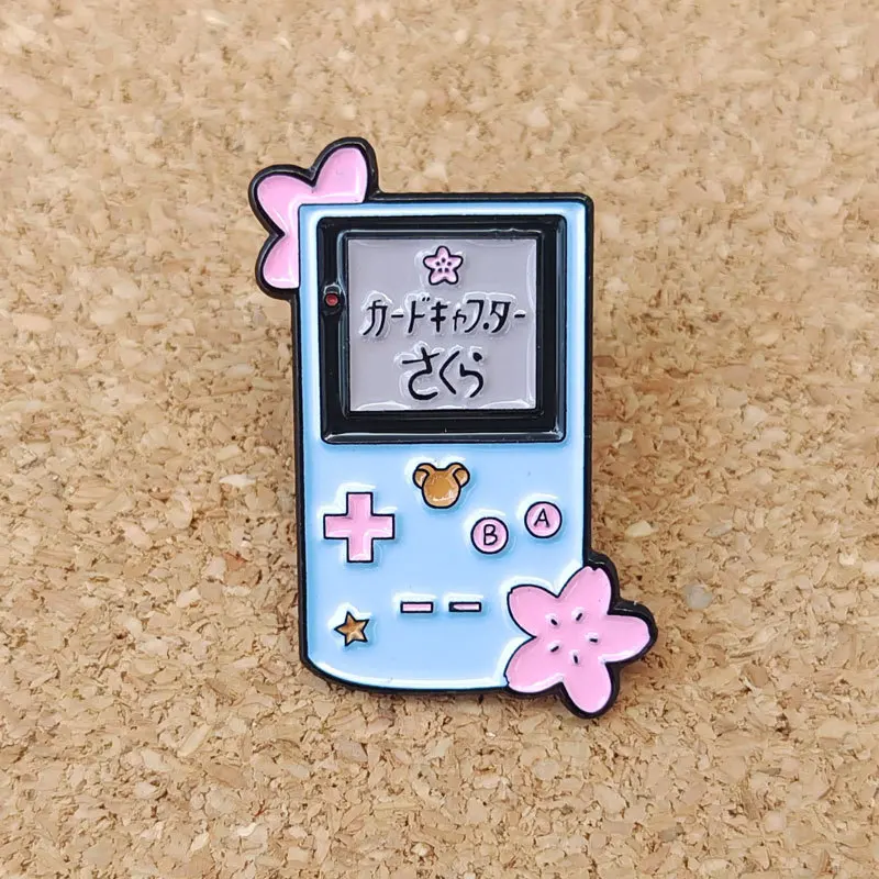 Sakura Game Machine Enamel Pin Brooch for Women Cartoon Lapel Pins Badges on Backpack Clothing Accessories Jewelry Fans Gifts