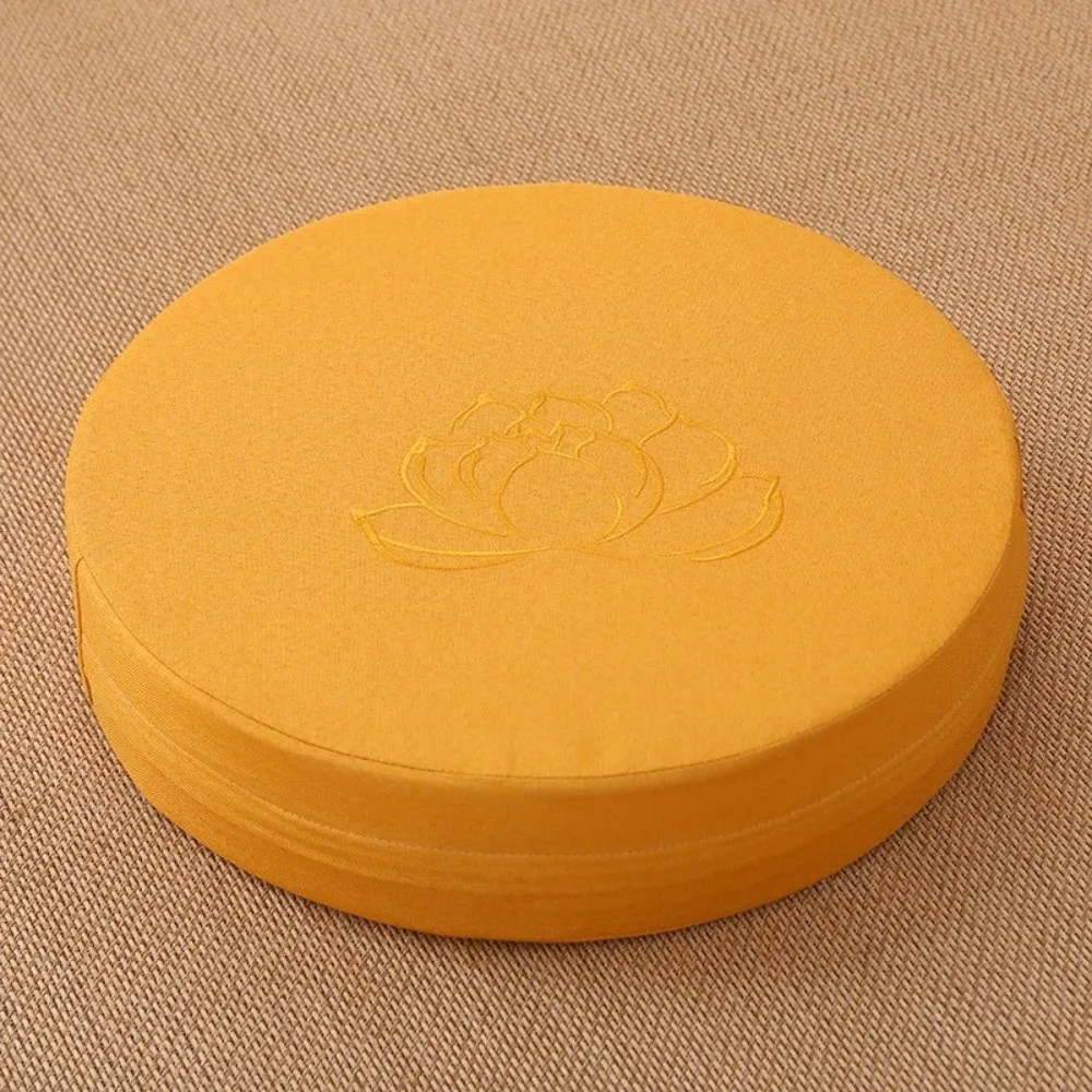 Simple Lotus Embroidered Yoga Meditation Cushion Washable Removable Cover Tatami Mat Round Thickening Fill Linen Futon Cushion