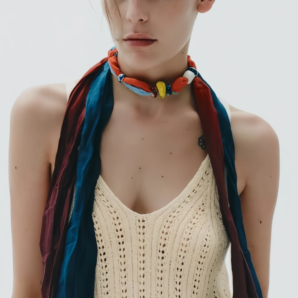 

Cotton Colorful Bead Scarf Necklace For Women Bohemia Vintage Elegant Statement Jewelry Autumn and Winter Fashion Accessories