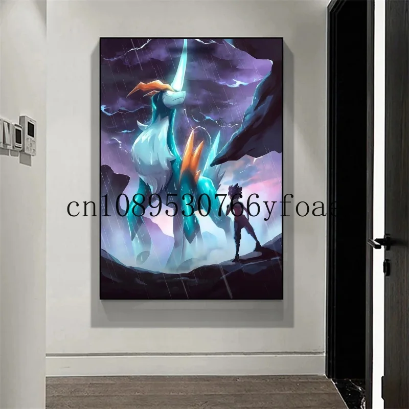 

Classic Pokemon Cartoon Anime Lugia Ho-Oh Poster Action Figures Canvas Painting Wall Decoration HD Poster Kids Room Art Decorate