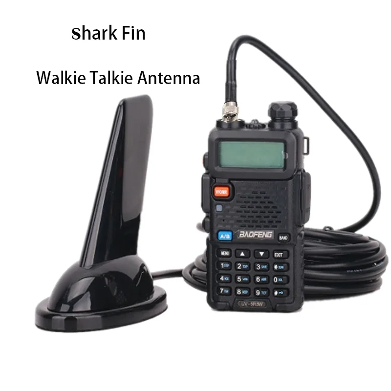 

UHF VHF Shark Fin UV-5R/9R Magnet Base Antenna Car Walkie Talkie Handheld Radio Antenna with 5M rg58 Cable