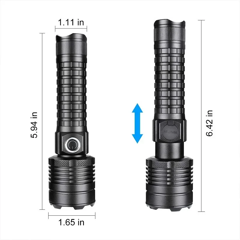 Skywolfeye Rechargable Led Flashlight Set High Lumen Handheld 3 Modes Lamp with Battery Charger for Nightwalking Camping