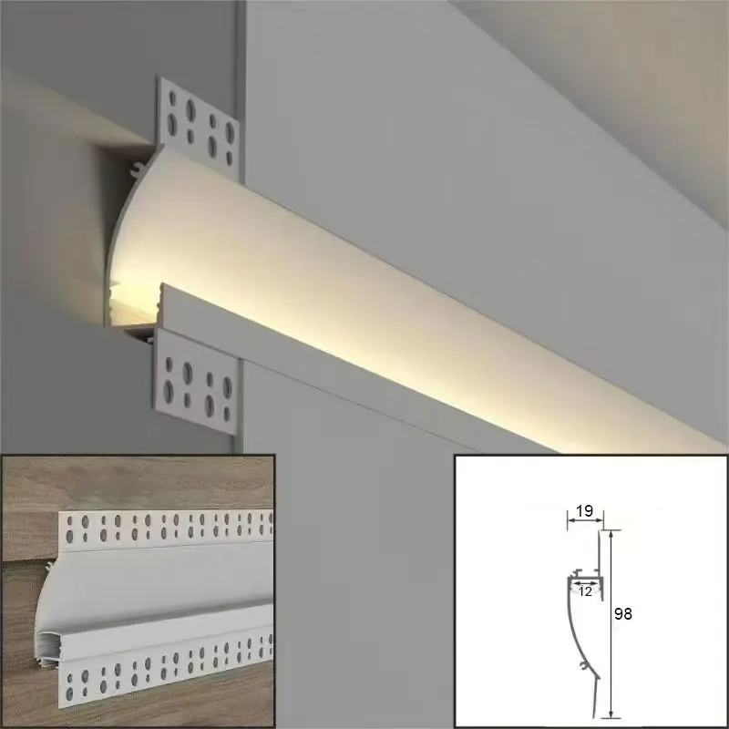 

Free Ceiling Top Corner Line Lamp LED Aluminum Profile Surface Mounted Linear Light Channel Ceiling Luminous Plaster Line Decor
