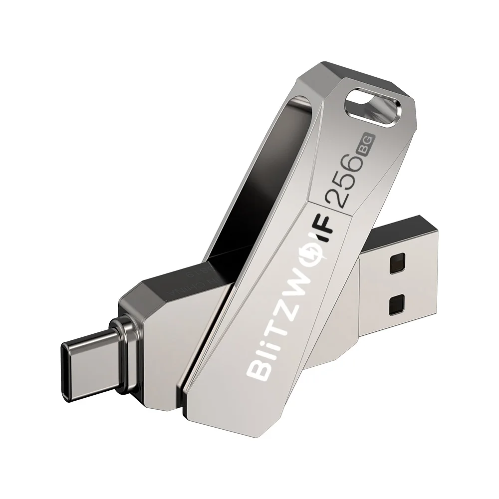 BlitzWolf BW-UPC2 256GB USB Disk 2 in 1 Type-C USB3.0 Flash Drive Ultra-fast Transmission 360° Rotation Zinc Alloy 256GB