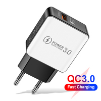 18W Quick Charge3.0 USB Fast Phone Charger EU/US Plug Wall Charger Adapter For iPhone Xiaomi Samsung Huawei Portable USB Charger
