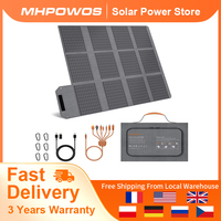 MHPOWOS 120W Foldable Solar Panel with USB-C/2xUSB-A/DC Outputs Portable Battery Charger For Outdoor Waterproof Power Camping