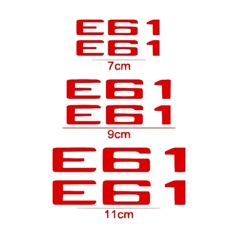 For BMW E61 Logo E Class 6Pcs/set PET Vinyl Film Decals Glue Emblem Car Brake Caliper Sticker Decoration