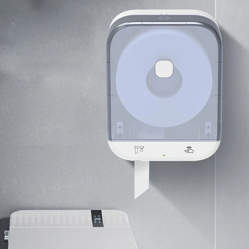 Wall-mounted inductive automatic paper cutter large roll paper box dispenser intelligent electric roll paper box  tissue holder