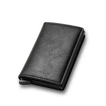 유럽 및 미국 전체 체크 도난 방지 브러시 남성용 지갑 RFID 멀티 카드 지갑 슬림 탄소 섬유 카드 케이스