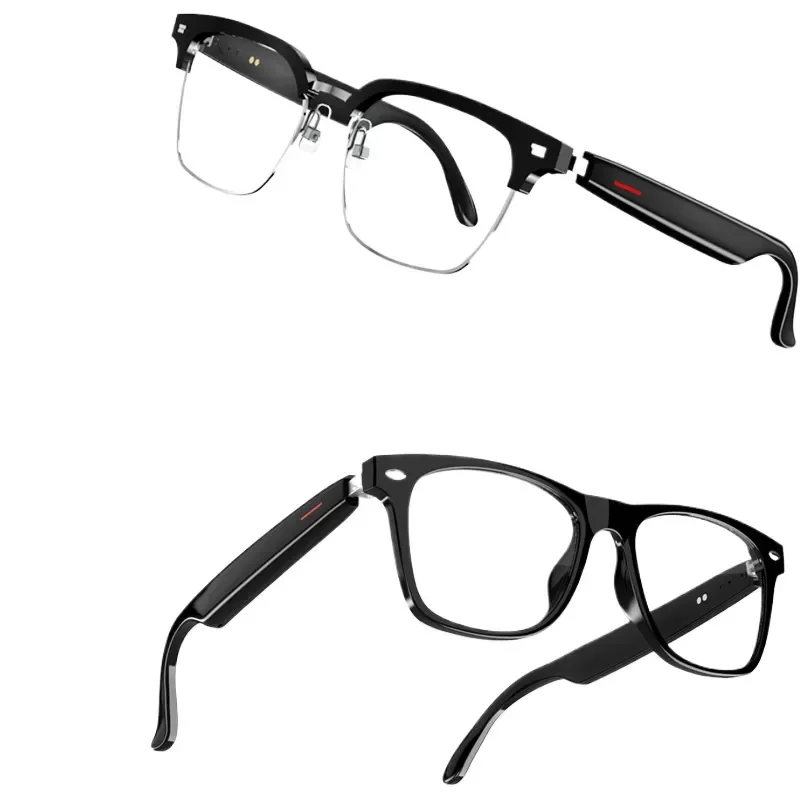 E13 06 Smart Bluetooth Glasses Wireless Audio Headphones Music Listening Anti Blue Light Replaceable Lenses Headset for Men