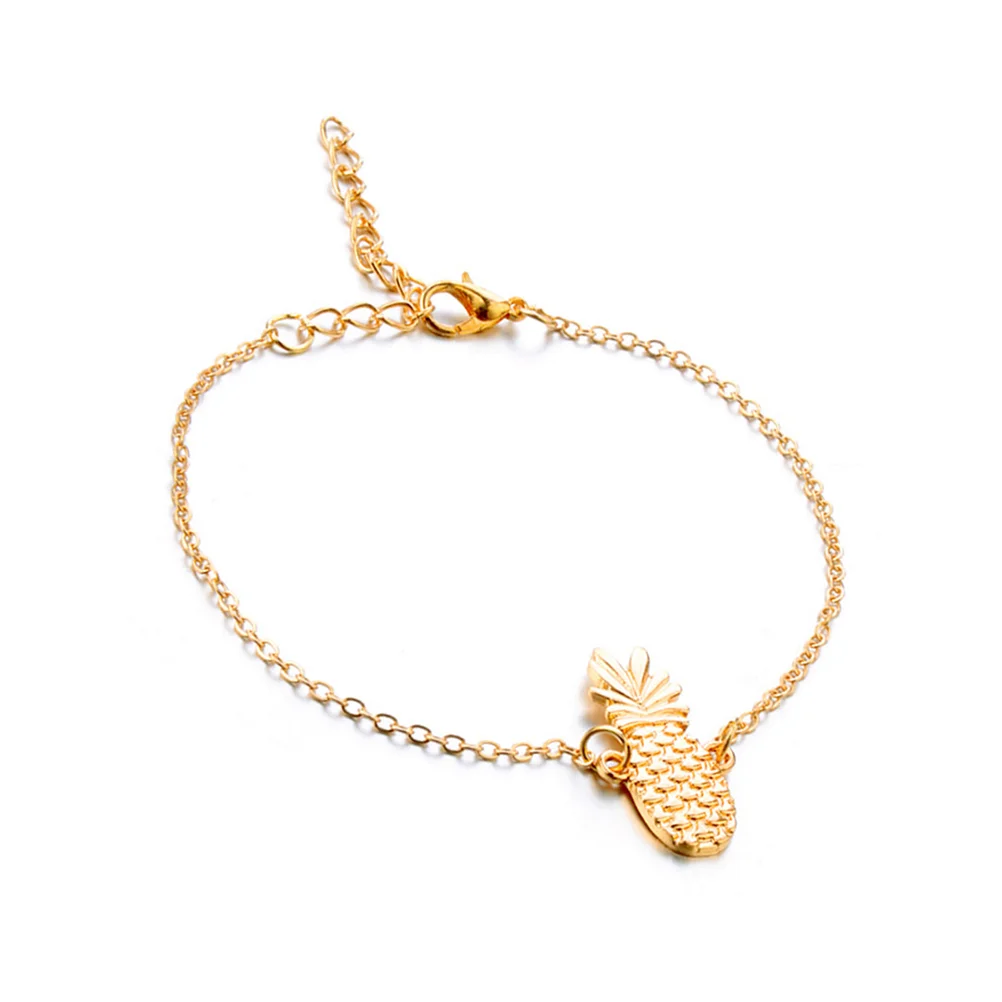 Bohemia Ankle Bracelet Hollow 3D Pineapple Shaped Gold Chain Anklet Foot Chain Bracelets Foot Jewelry