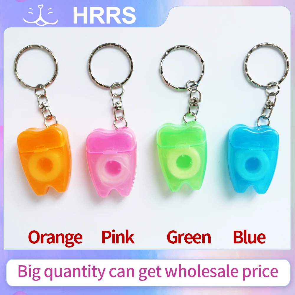 5 pçs fio dental portátil com chaveiro dentes cuidados orais fio cores aleatórias