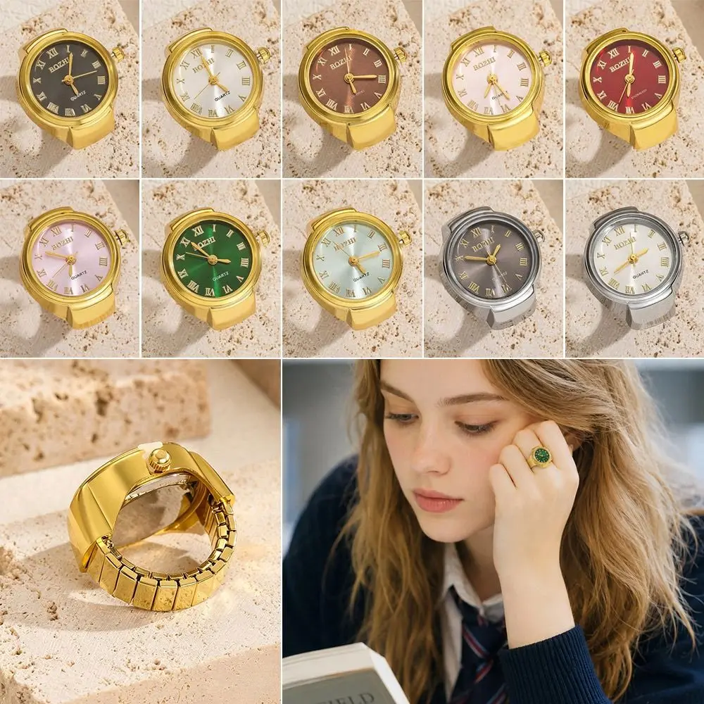 Portable Alloy Digital Ring Watch Digital Display Mini Size Student Watch Casual Ring Shape Finger Watch Daily Use
