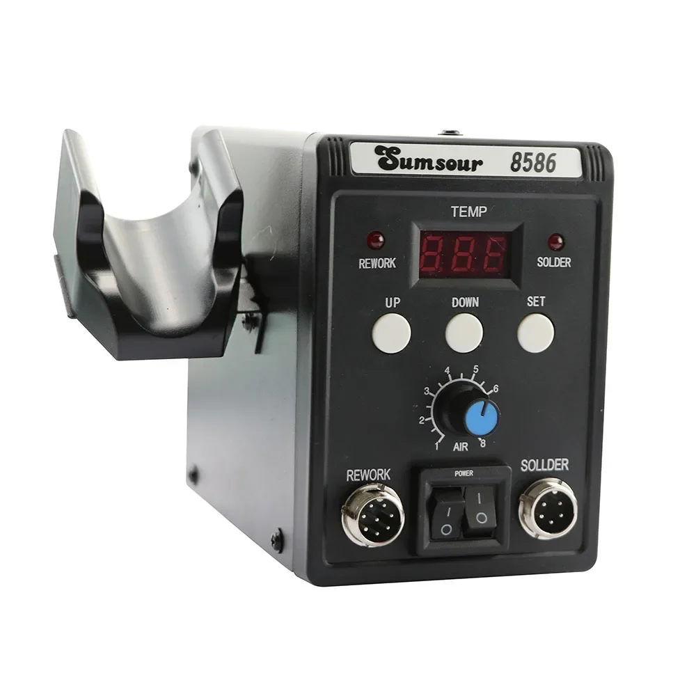 zz For SMD BGA Rework Desoldering Solder Station 8586 110V / 220V 760W ESD Soldering Iron Hot Air Heat Gun For Welding Repair