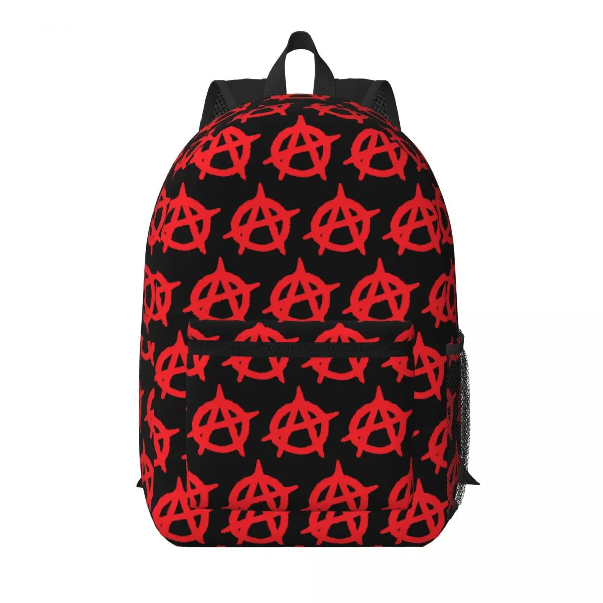 

Red Anarchy Logo Large Student Backpack School Bag Hiking Travel Daypack for Boys Girls Bookbag Shoulder Bags