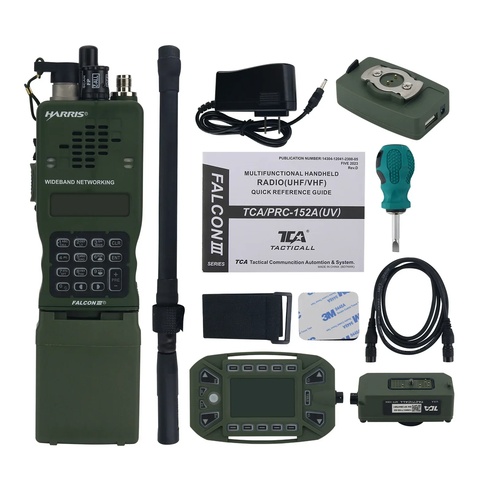 TCA/PRC-152A Remastered GPS Version Multifunctional Tactical Walkie Talkie with Keypad Display Unit KDU Controller HARRIS
