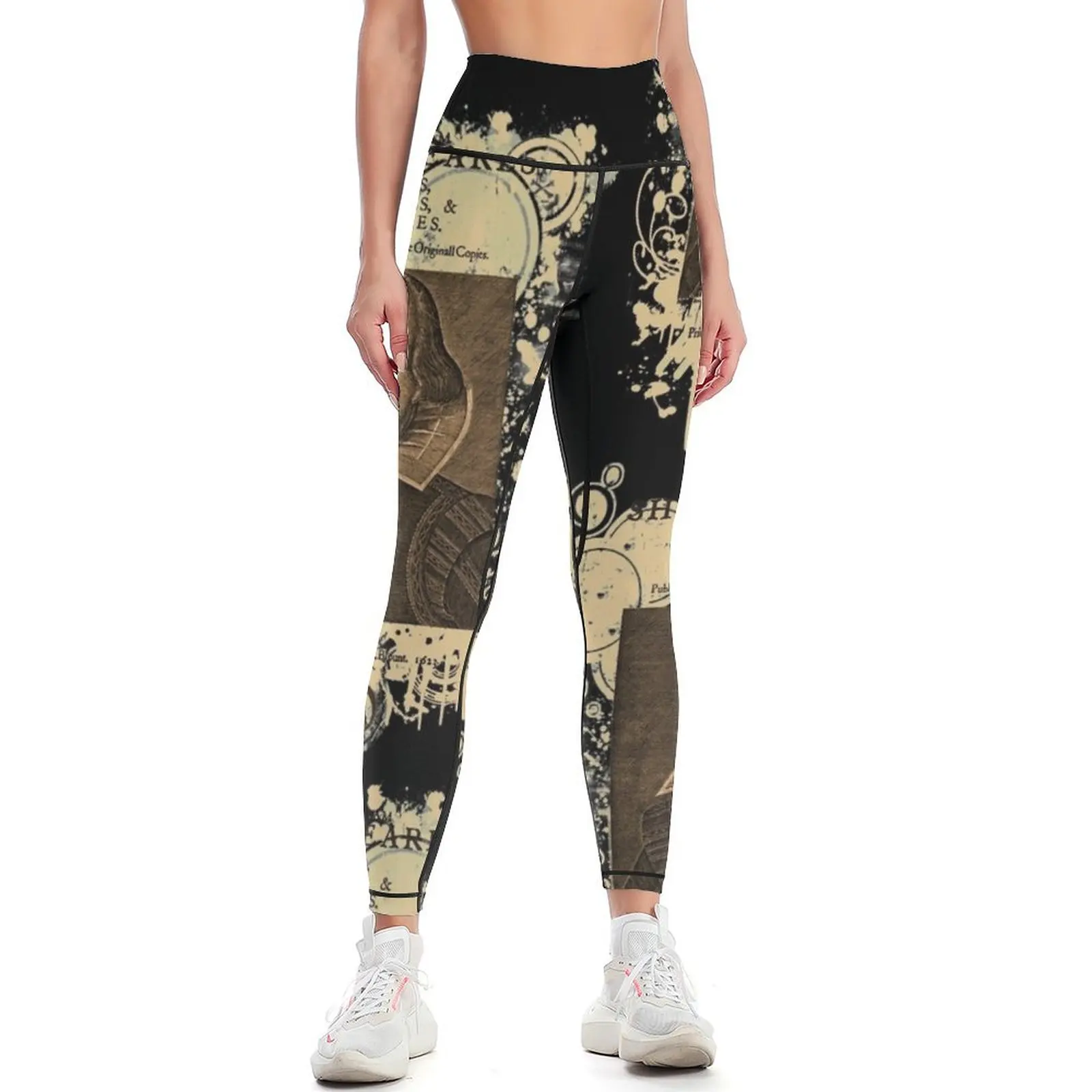 Shakespeare First Folio Front Piece Leggings Ropa deportiva para mujer Pantalones para correr Leggings para mujer