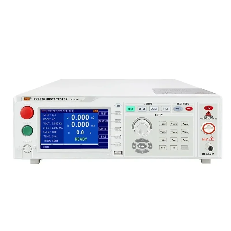 REK RK9910 AC DC Hipot Tester 20mA 5/6kV Program Withstanding Voltage Tester 10G Ohm Withstand Voltage Insulation Tester