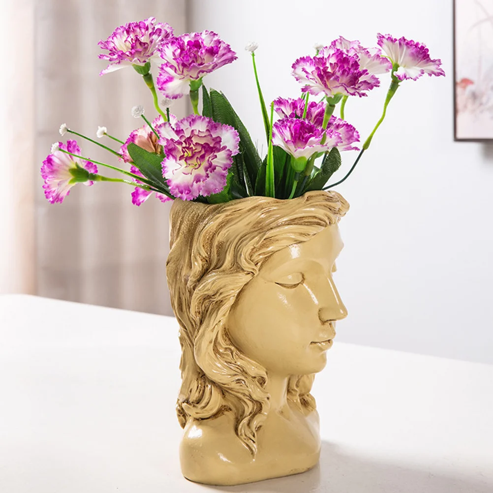 

Succulent Pots Resin Planter Indoor Plants Container Decorative Art Sturdy Longtime Use Balcony Desktop Adornment