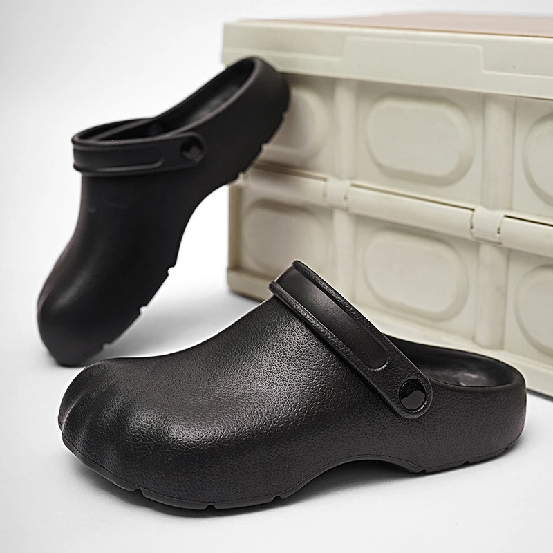 

Designer Men's Sandals WaterProof EVA Men Slippers Lightweight Man Beach Shoes Wide Toe Half Slippers Summer Slip on Water Shoes