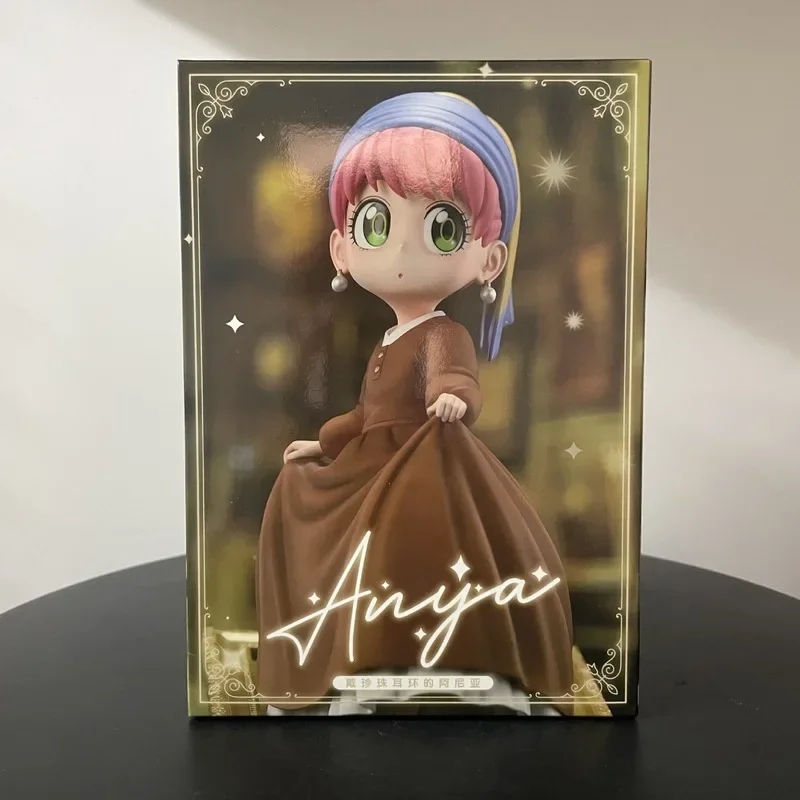 20cm SPY×FAMILY アーニャ・フォージャー コスプレ パールイヤリング付き アニメ アートフィギュア 箱入りモデル コレクタブル デスクトップデコレーション ギフト おもちゃ