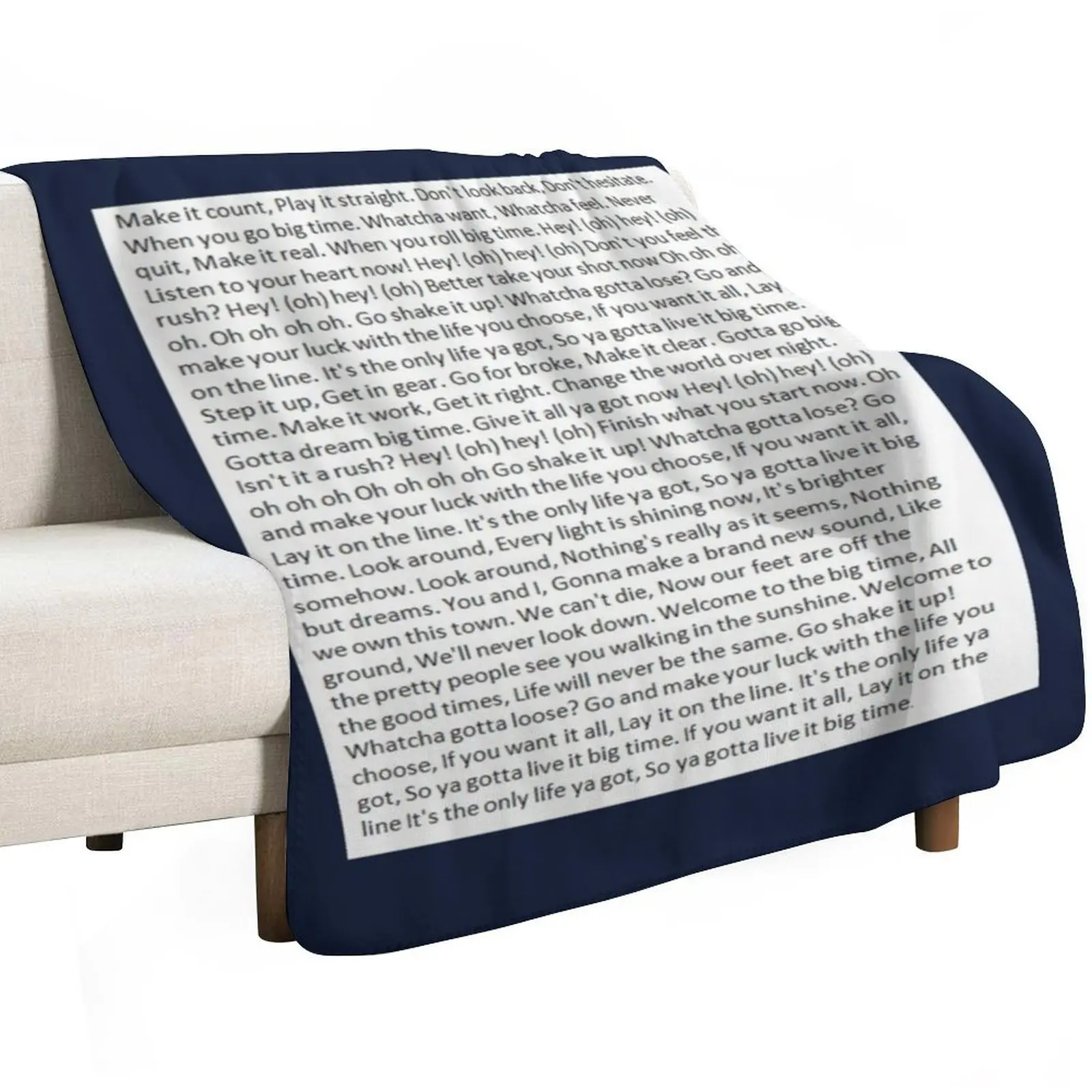 Lyrics to Big Time Rush Throw Blanket Tourist Soft Beds Decorative Sofas Camping Custom warm winter Blankets