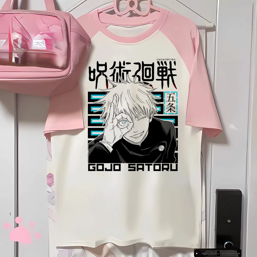 Satoru Gojo tshirt women printed design trendy t shirt girl anime clothes