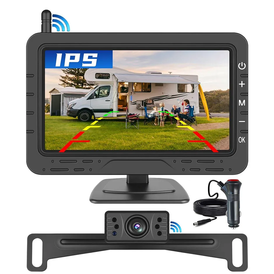 WIFI  Wireless 4.3in Monitor Backup Rear Camera System with License Plate Backup Reverse Camera, Easy Installation