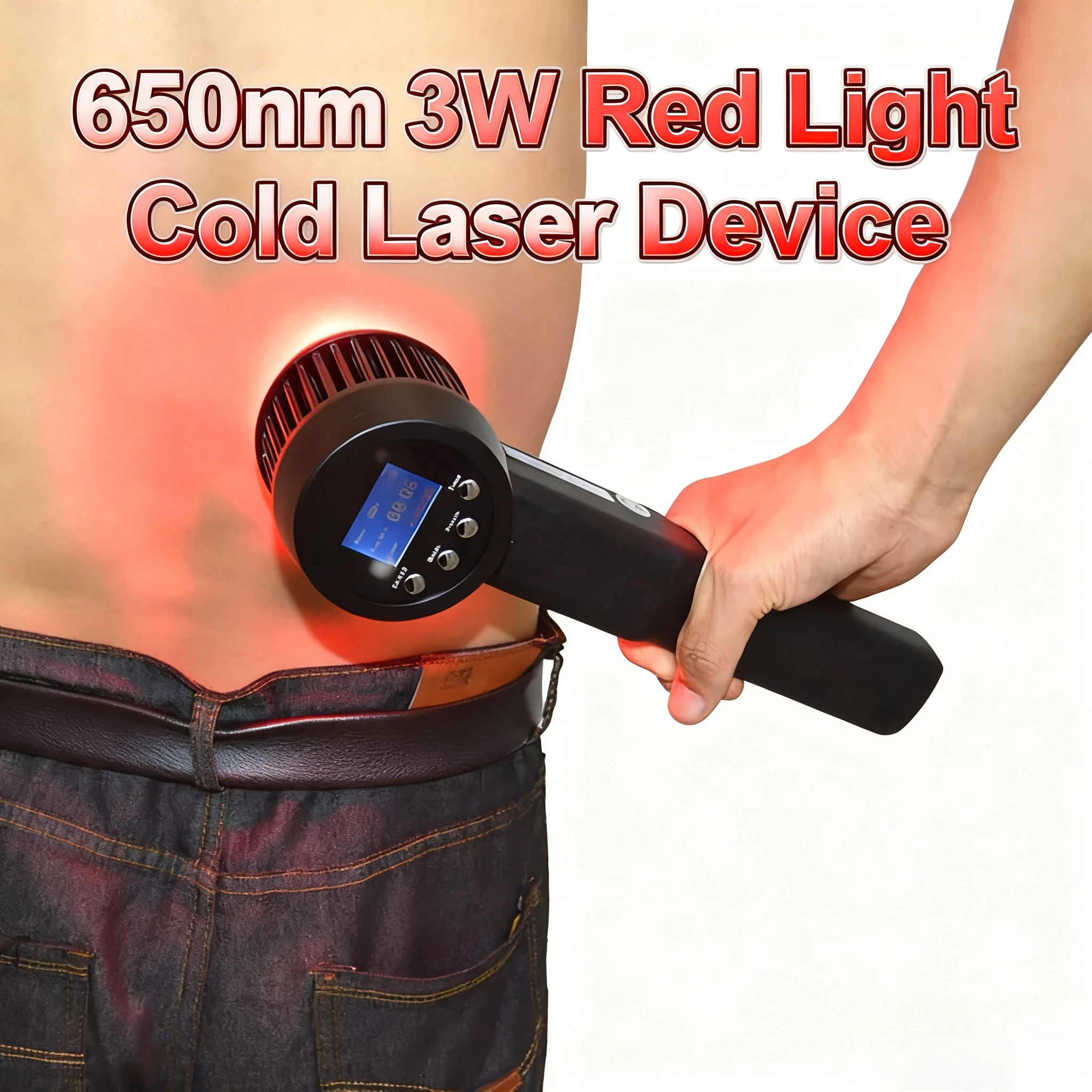 650nm 3W Red Light Cold Laser Device Non-invasive LLLT Physiotherapy for Chronic Muscle Pain Arthritis Joint Relief Home Use