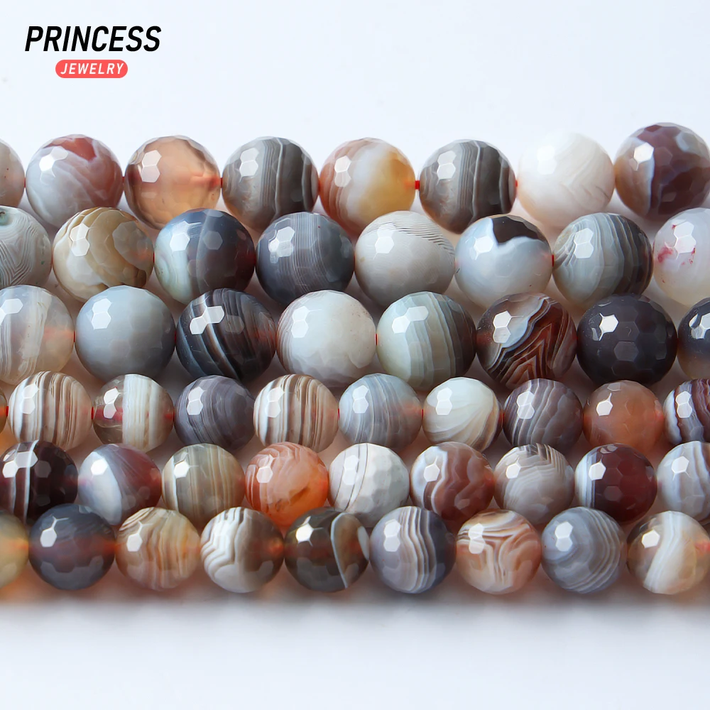 

A+ Natural Botswana Agate Sardonyx Faceted Beads for Jewelry Making Bracelets Earrings Necklace DIY Accessories 6 8 10mm