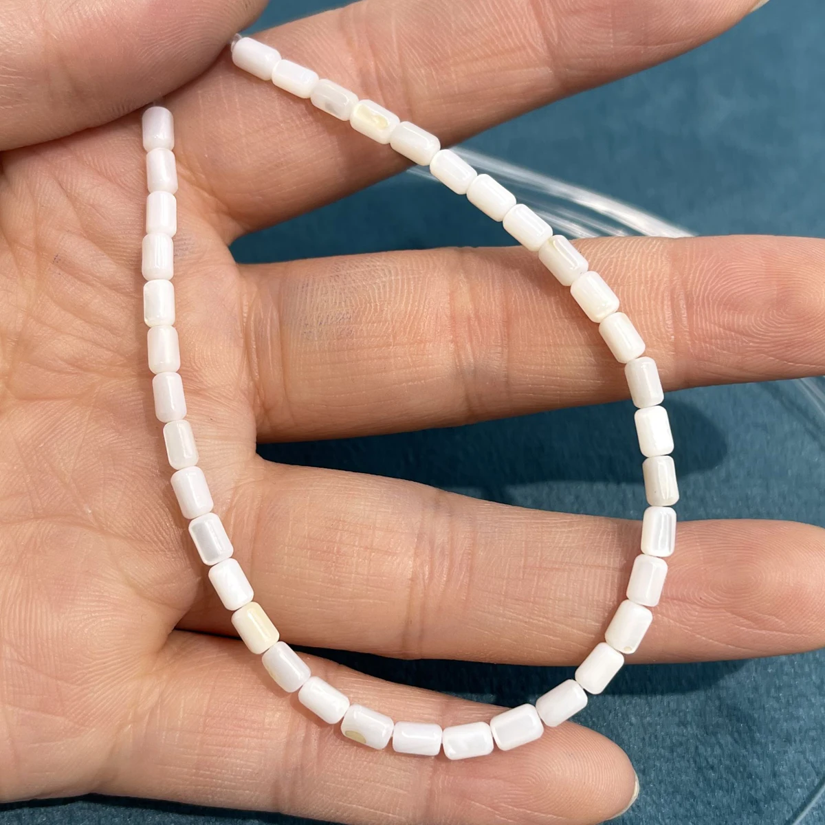 3x5mm Cylindrical Natural Shell Beads 18cm Semi-Finished Strand DIY Beads for Necklace Bracelet Earring Making