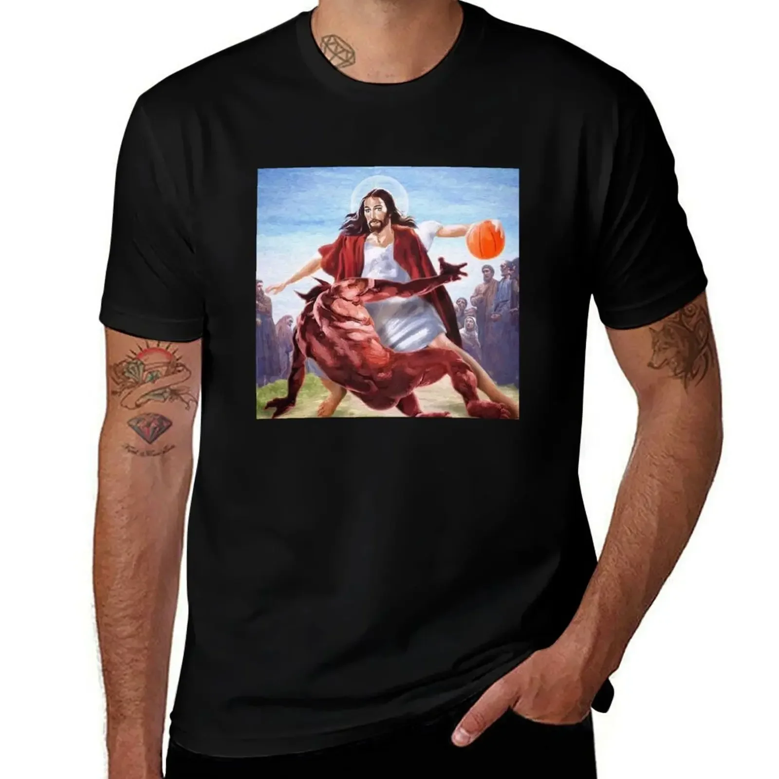 

Jesus crossover T-Shirt oversizeds vintage clothes for a boy tees compression shirt men