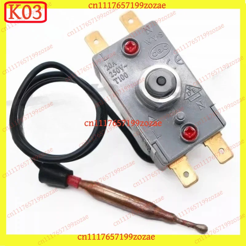 k03 Thermostat 20A Manual Reset WQS93-12T WQS95-12T Temperature Limiter Switch 93°C for Water Heater, Replacement Parts