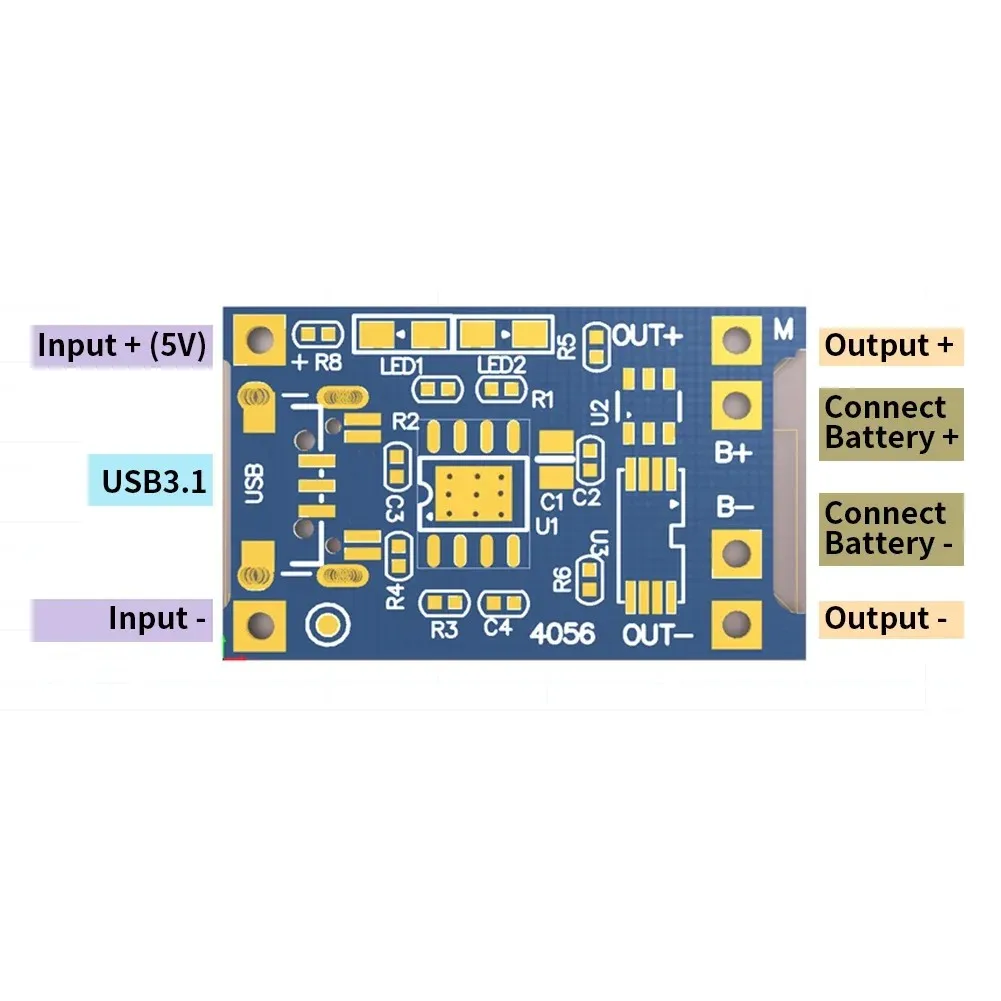 30PCS Micro/TYPE-C/MINI USB 5V 1A 18650 TP4056 Lithium Battery Charger Module Charging Board With Protection Dual Functions