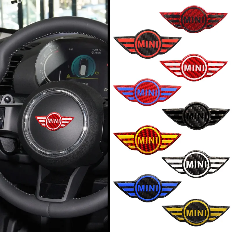 3D Epoxy Car Steering Wheel Center Emblem Badge Stickers Decoration For MINI COOPER S JCW Countryman R55 R56 R57 R58 R60 F55 F56