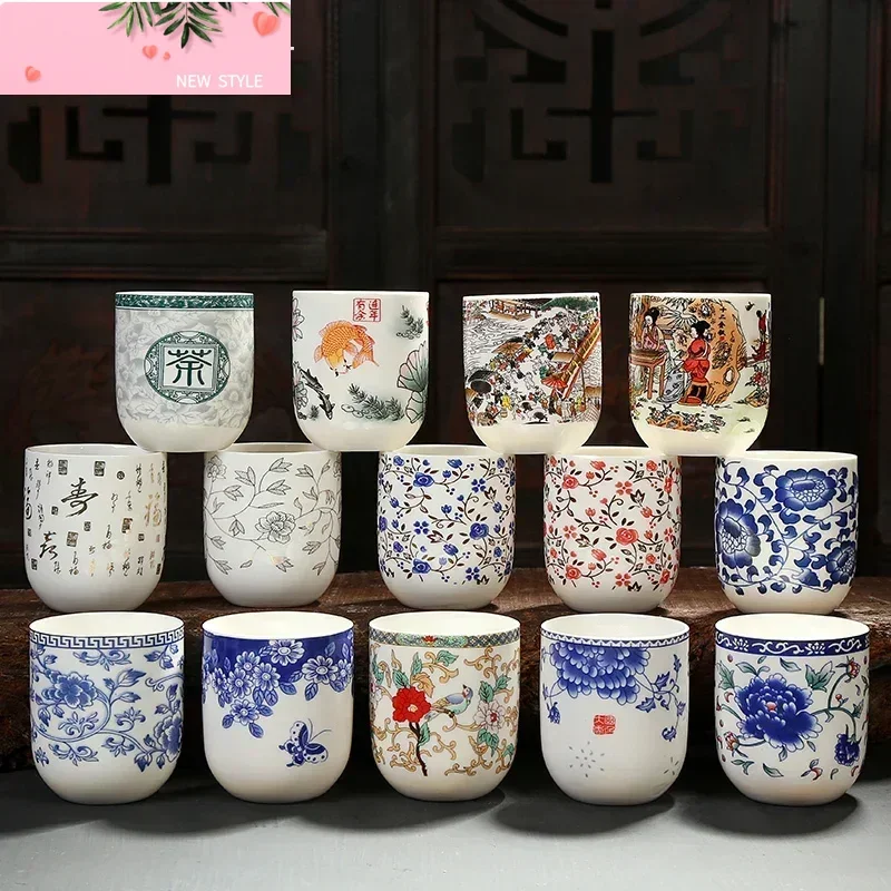 

2 шт. античная сине-белая фарфоровая чайная чашка, бутик, керамическая чайная чашка, бытовая маленькая чайная чаша, аксессуары для китайской чайной церемонии