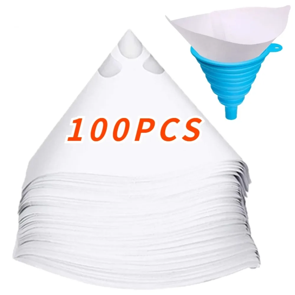 10x19 cm Paint Filter Paper 100 Microns Car Paint Spray Mesh Paper Filter Funnel Strainer Disposable Conical Straining Funnel