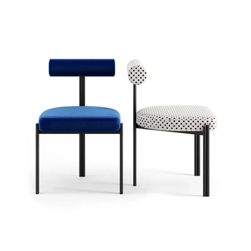 

Dining Chair Designer Household Iron Art Restaurant Chair Light Luxury Backrest Leisure Negotiation Chair