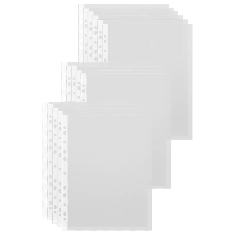 

100Pcs Clear File Pouches Loose Leaf Document Bags Waterproof Storage Office School File Bags Loose-Leaf Pouches
