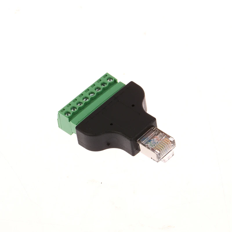 Computerbezogene Verbindung und Steckverbinder, RJ45-Buchse auf Schraubklemmen, 8-poliger Stecker, Ethernet-Kabel-Extender-Adapter